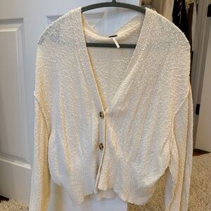 Free people Women's Cream Button-Up Sweater